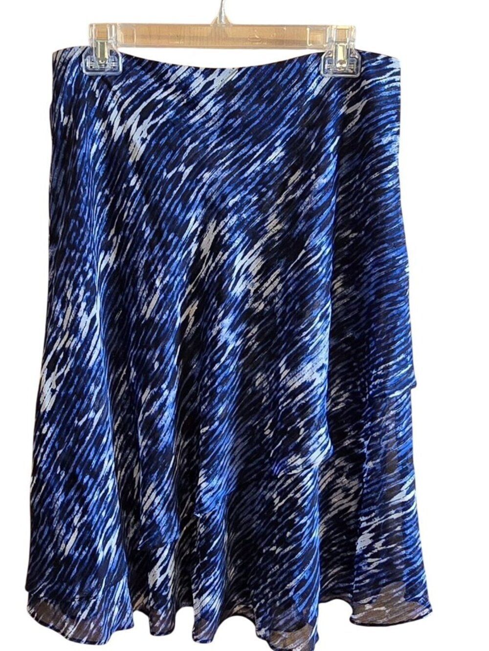 Blue Abstract-Print Flowy Skirt flirty coquette tiered wedding shower party